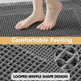 thumbnail image 5 of BGC Set of 2 Waffle Bathroom Rugs, Boho Bath Rug Super Absorbent, Non Slip Washable Ultra Soft Rubber Backed Shower Bath Mats for Floor, Tub, Shower, Looped Design, Dark Grey, 17"x24"+18"x30", 5 of 13
