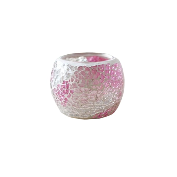 Toystoory Portavelas de cristal decorativo estilo europeo elegante de moda para el hogar restaurante Bar Club candelabro soporte decoración ornamento Rosa