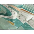 thumbnail image 4 of Ambesonne Lake Quilted Bedspread Set 3 Pcs, Mountain Minimal Marble Print, King Size, Amber and Seafoam, 4 of 5