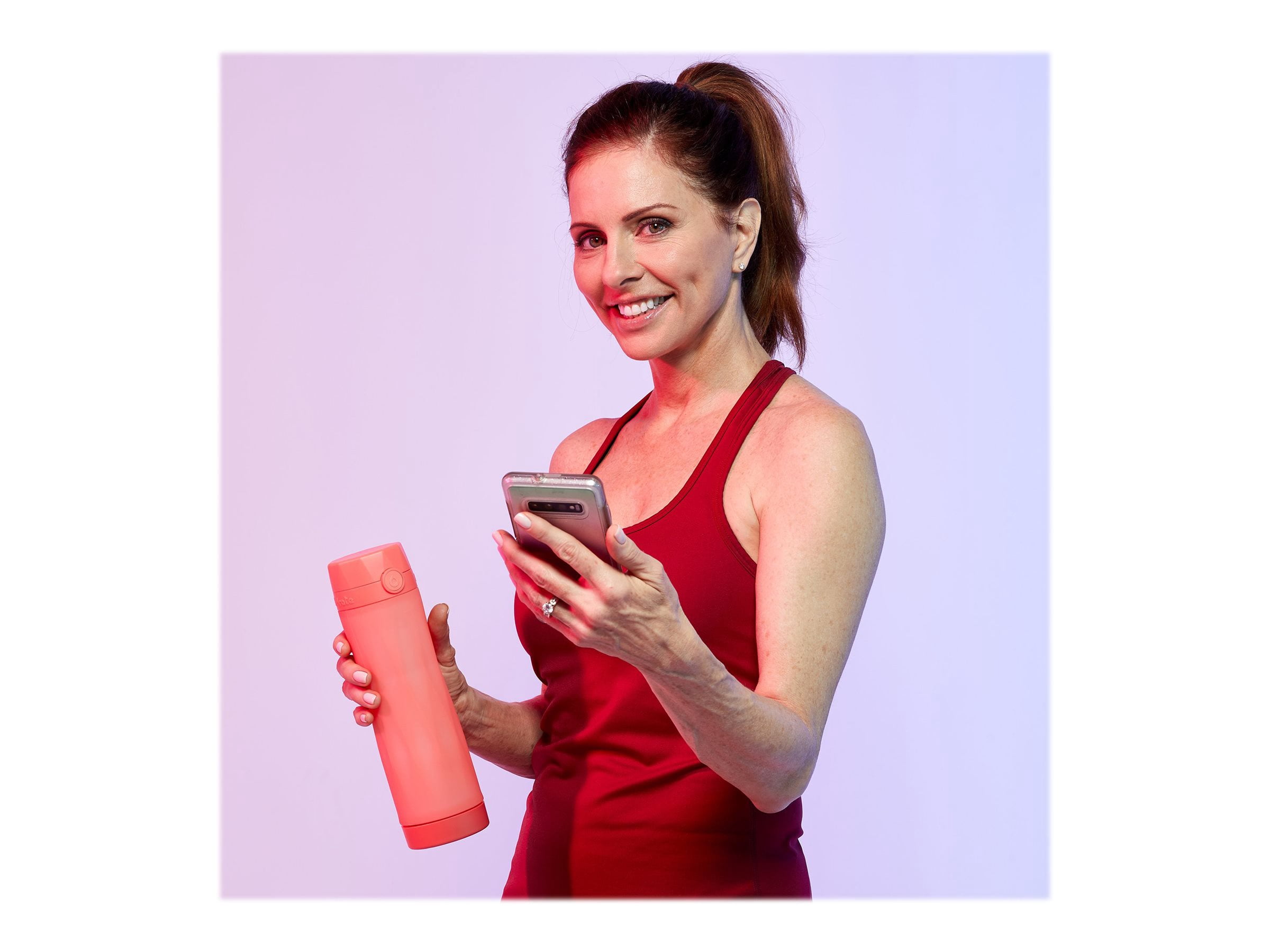 Hidrate Spark 3 Smart Drinking Bottle, Coral, Track Water Intake, Glow Reminder