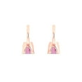 thumbnail image 4 of 14K Solid Gold Lever Back Stud Earrings for Women | 1.06 cttw Round Cut Simulated Pink Diamond | Rose Gold, 4 of 5