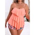 thumbnail image 3 of Rivelino Tankini Swimsuits for Women Plus Size Two Piece Tummy Control Bathing Suits Ruffle Flounce Swimwear with Shorts, 3 of 7
