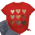 thumbnail image 6 of Anbech Heart Printed T-Shirt for Women Casual Colorful Graphic Hearts Tees Junior Girls Short Sleeve Tee Tops with Crew Neck, 6 of 10
