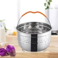thumbnail image 1 of Cesta vaporera con asa, accesorios de construcción sólida para cocina, colador de frutas y verduras, inserto de cocina de acero inoxidable por 6 cuartos Macarena Cesta vaporera, 1 of 8