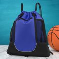 thumbnail image 1 of Bolsos De Hombro Para Balones De Fútbol Bolsa de baloncesto de malla con cordón extraíble para equipo de entrenamiento (azul), 1 of 6
