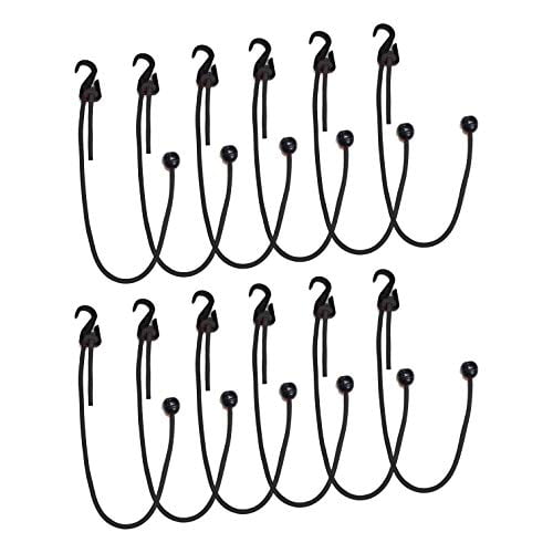 Secure It Quick New Siqcn14 Adjustable Bungee Cord Tie Down Tarp Sunshade Banner Decking Furniture Outdoor Blinds 12 Pack 24 Cords Black Com New Siqcn14 Adjustable Bungee Cord Tie, Outdoor Furniture Tie Downs