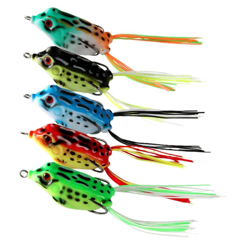 10PC Fishing Lures Jigs Frog Set Long Casting Heavy Grass Carp Fishing Gear Frog Snakehead Fish Baits Green Blue
