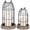 Black/Brown, variant on Rustic Wire Metal Cloche Set Of 2 Candle Lanterns Black/White Indoor Outdoor Farmhouse Decor