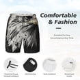 thumbnail image 3 of Yiaed Ink Style Bald Eagle Print Mens Swim Trunks Bathing Suit Compression Liner Beach Swim Shorts Swimwear Quick Dry Zipper Pocket No-Chafing Board Short-Large, 3 of 6