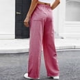 thumbnail image 4 of Yievot Womens Plaid Pajama Pants Drawstring Wide Leg Lounge Pants Elastic Waist Cute Casual Trousers with Pockets, 4 of 6