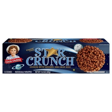 Little Debbie Star Crunch Cosmic Snacks (12ct) - Sweet crunchy star-shaped snacks coated in rich chocolate candy coating.