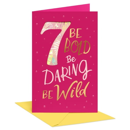 American Greetings 7th Birthday Card for Girl (Be Wild)