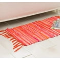 thumbnail image 3 of Nvzi Rag Rug, Machine Washable Cotton Reversible Hand Woven Multi Color Striped(20'' x 31", Orange), 3 of 6