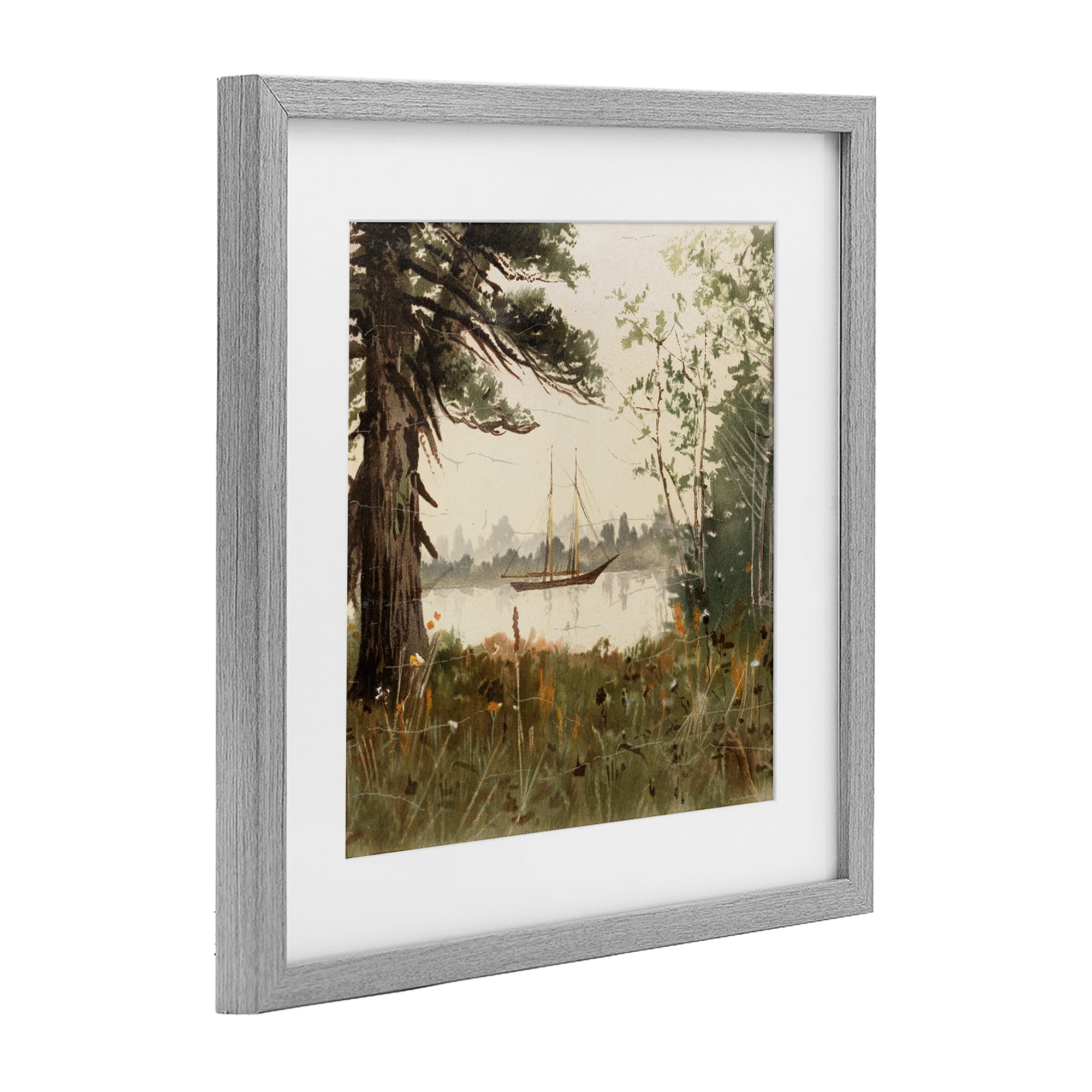 Stupell Industries Boating View Through Trees Gray Framed Print Under Glass, design by Lula Bijoux & co.