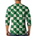 thumbnail image 5 of Men's St. Patrick's Day Shamrock Henley Shirt 3/4 Sleeve Clover Print Top, 5 of 7