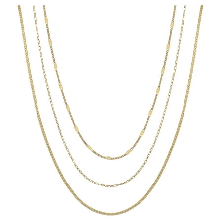 Believe by Brilliance Women's 14Kt Gold Flash Plated Multi-Length Chain Set, 16 2", 18 2", 20 2" Extender