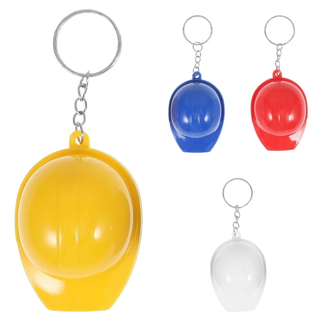 4 llaveros con forma de casco, colgantes para mochila, abrebotellas