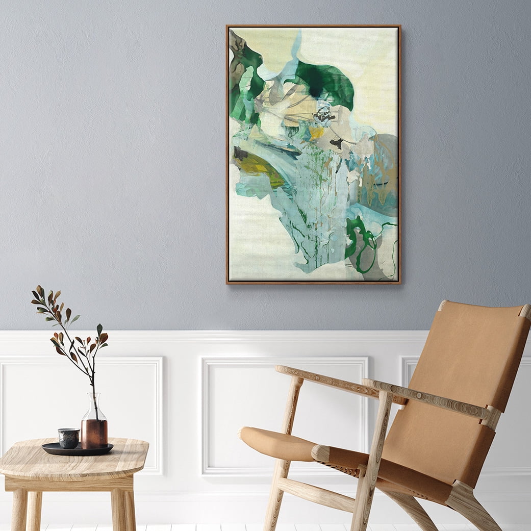 Ivy Framed Premium Gallery Wrapped Canvas - Ready to Hang - 27 x 41 - Walnut Floating Frame
