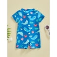 thumbnail image 5 of JYYYBF Baby Boys Rash Guard, Short Sleeve Turtle Dolphin Print Swimsuit Jumpsuit Summer Swimwear, 5 of 7