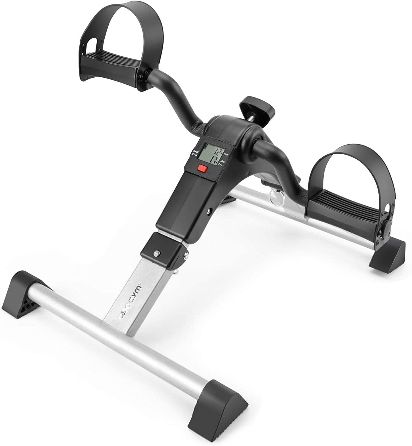 Under Desk Bike Pedal Exerciser, Foldable Mini Exercise Bike for Leg and Arm Workouts, Fully