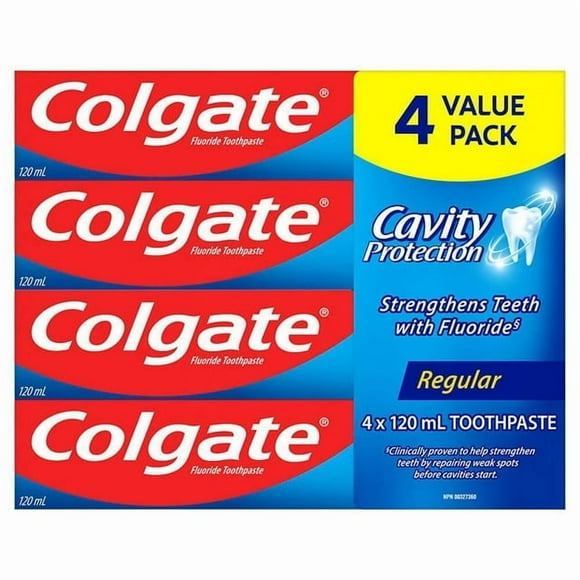Colgate Cavity Protection Fluoride Toothpaste, Regular Value pack 4x120ml