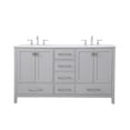 thumbnail image 3 of 60 inch Double Bathroom Vanity in Gray, 3 of 8