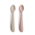 thumbnail image 1 of mushie Silicone Baby Feeding Spoons 2 Pack (BlushShifting Sand), 1 of 3