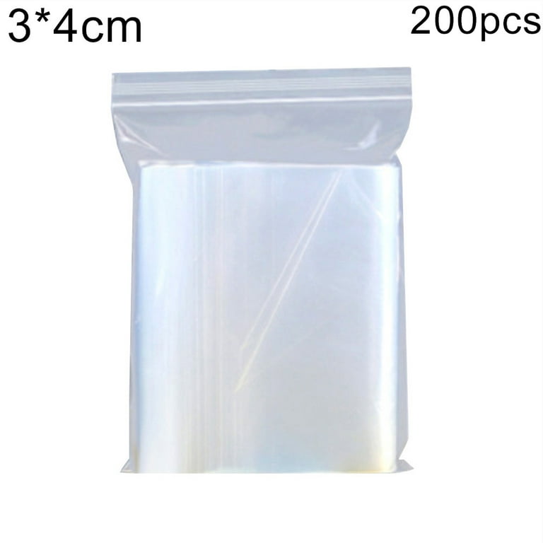 Dream Lifestyle Zipper Bags Small Reclosable 200pcs Tiny Clear Plastic Bag Zip Poly Bag, Self Locking Assorted Storage Pouch, Zipper Seal Packaging