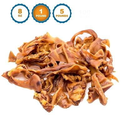 - 123 Treats Pigs Ears Strips for Dogs Chews 100% Natural Healthy Pig Ear Slivers Dog Treats Pork Curls Pet Chew