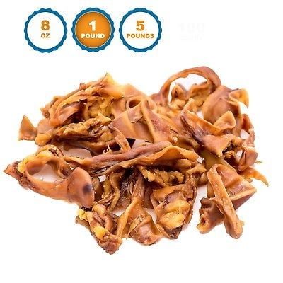 123 Treats Pigs Ears Strips for Dogs Chews 100% Natural Healthy Pig Ear Slivers Dog Treats Pork Curls Pet