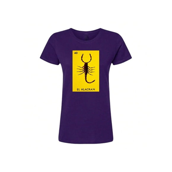 Playera Blusa de El Alacran De La Loteria Mexicana Tradicion Mexicana Mexico Color Morado Talla Mediana Marca Emil SaEs