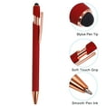 thumbnail image 4 of Uxcell Ballpoint Pen with Stylus Tip Metal Pen Black Ink 1.0mm Medium Point Stylus Pen Style 2, Red 12 Pack, 4 of 6