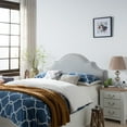 thumbnail image 2 of GDF Studio Stroelitz Contemporary Fabric Full/Queen Headboard with Nailhead Trim, Light Gray, 2 of 7