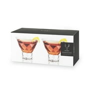 Viski Raye Gem Martini Glasses, Wedding Party Gifts Home Bar 7.5oz Set of 2