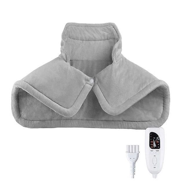 Almohadilla térmica eléctrica para espalda, hombros y cuello, 6 niveles de temperatura, tecnología de calentamiento rápido, apagado automático, lavable a máquina, 58 x 42 cm