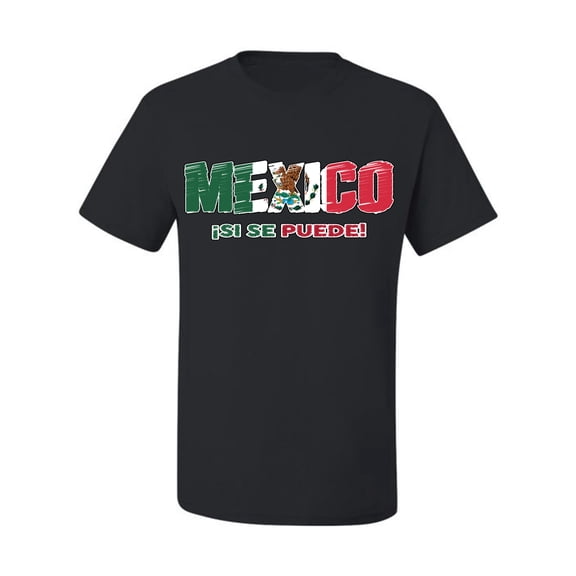 Wild Bobby Mexico Flag Pride Graphic Si Se Puede Eagle Cactus | Unisex Novelty Graphic T-Shirt | Soccer Football Fan Gift for Men Women Unisex Men Tee