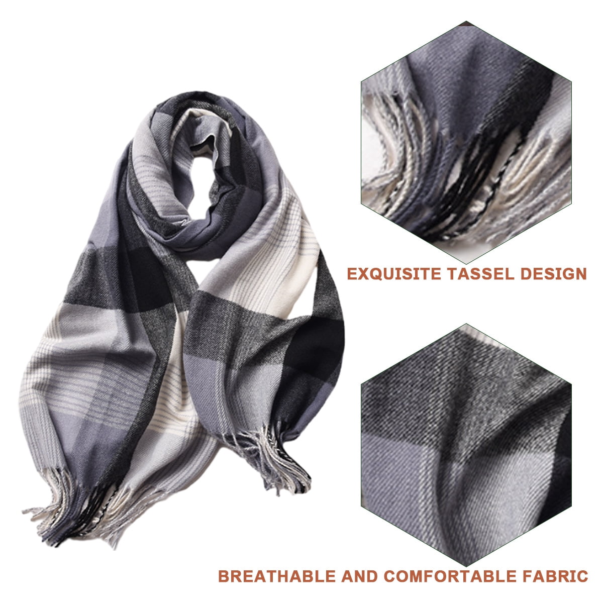 Bufanda Hombre Gris Bufanda De Cuadrícula De Color Caqui De Invierno Diseñador De Chal De Lana Larga Con Borlas Para Mujer Envoltura Suave Y Cálida De Lujo De 15,04 € | DHgate