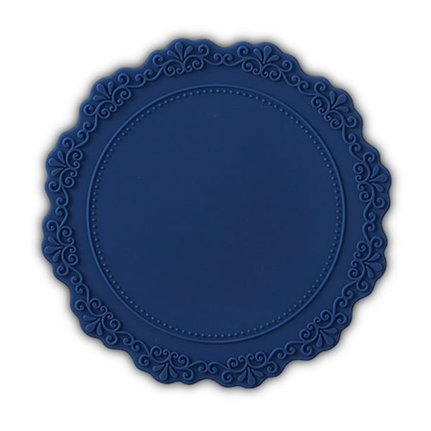 Cateissary Mantel Individual de silicona con aislamiento térmico para de comedor, restaurante, cocina, centros de mesa, decoración, regalo Mostrada azul