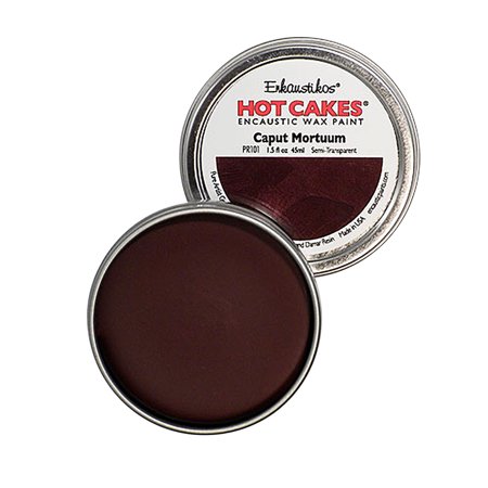 UPC: 0813043011021 | Enkaustikos Hot Cake Encaustic Wax Paint  1.5 oz. Tin  Caput Mortuum
