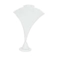 thumbnail image 2 of SSWBasics 7 ½ inch Fan-Shaped White Faux Leather Earring/Necklace Display Stand - Pack 25, 2 of 4
