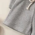 thumbnail image 5 of TAmten Toddler Baby Girl T Shirt Shorts Set Waffle Bow Sleeveless Slip Ruffle Tops Matching Outfit Spring Summer Clothes(Grey,18-24 Months), 5 of 7