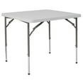 thumbnail image 3 of Emma + Oliver 2.79-Foot Square Height Adjustable Granite White Plastic Folding Table, 3 of 10