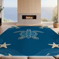 thumbnail image 2 of Design&I 4'x6' Ultra Soft Area Rug, Lobster Nautical Minimalist Seashell Themed Round Ocean Turtle Refined None Fluffy Washable Non Shedding for Bedroom Living Room Home Office, 2 of 7