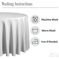 thumbnail image 5 of White Round Tablecloth | Washable Polyester | Wrinkle Resistant | 90” | Premium Table Overlay for Holidays, Weddings, Parties and More, 5 of 5
