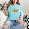 thumbnail image 2 of Vintage Bookshelf Graphic Tee, Retro Book Lover Shirt, Bookworm Gift Idea, Literary T-shirt, Cozy Library Aesthetic, Reading Enthusiast, Chalky Mint Comfort Colors T-Shirt, 2XL, 2 of 3
