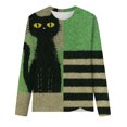 thumbnail image 4 of MVRLSH Womens Tops Blouse Casual Fall O Neck Long Sleeve Graphic Printed Daily Fashion Pullover Sweat Loose Fit Blouses Green - XXXL, 4 of 4