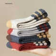 thumbnail image 3 of YooGuoGuo Preppy Wool Socks for Women Vintage Striped Ankle Fuzzy Socks Thick Ribbed Knit Winter Socks Japanese Fairycore Socks, 3 of 7