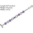 thumbnail image 2 of Purple Amethyst Gemstone Beautiful Fine Engraving Filigree Handmade Bali Design Ethnic Bracelet for Women Unique Gypsy Tribal 925 Sterling Silver Adjustable Fashion Bracelet, 2 of 4