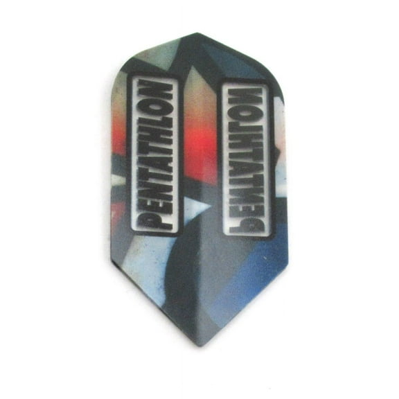 5 Sets (15 Flights) Pentathlon Multi Colored Slim Ex-Tough Dart Flights - 100 Micron