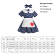 thumbnail image 4 of IBTOM CASTLE Kids Girls 1950s Housewife Costume Vintage Polka Dots Dress Apron Rockabilly Pinup Dresses Halloween Cosplay Birthday Party Dress up for Photo Shoot 18-24 Months Blue Polka Dots, 4 of 6